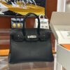 wsxc1784907016666_0 Old Cobbler Factory Birkin Swift Leather Black & Red Silver Hardware 30cm Full Handmade