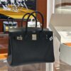 wsxc1784907016666_2 Old Cobbler Factory Birkin Swift Leather Black & Red Silver Hardware 30cm Full Handmade