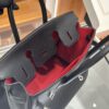 wsxc1784907016666_5 Old Cobbler Factory Birkin Swift Leather Black & Red Silver Hardware 30cm Full Handmade