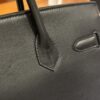 wsxc1784907016666_6 Old Cobbler Factory Birkin Swift Leather Black & Red Silver Hardware 30cm Full Handmade