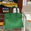 wsxc1784907051423_1 Old Cobbler Factory Birkin Swift Leather Bamboo Green Silver Hardware 30cm Full Handmade