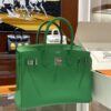 wsxc1784907051423_2 Old Cobbler Factory Birkin Swift Leather Bamboo Green Silver Hardware 30cm Full Handmade