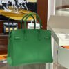 wsxc1784907051423_8 Old Cobbler Factory Birkin Swift Leather Bamboo Green Silver Hardware 30cm Full Handmade