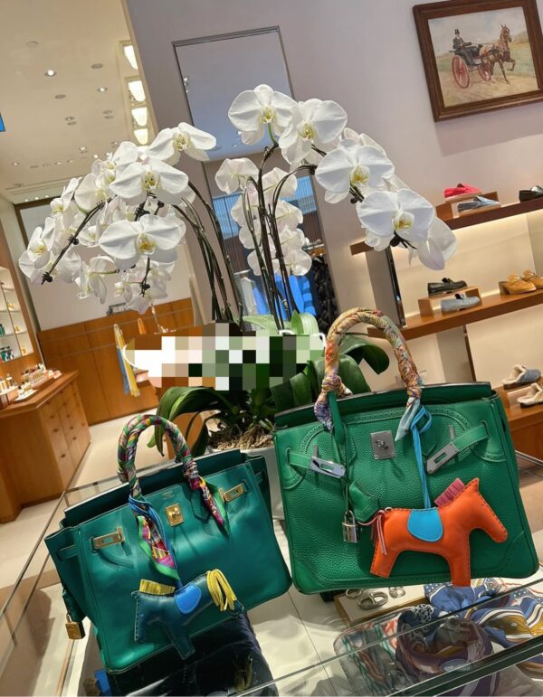 wsxc1784907055903_0 Old Cobbler Factory Birkin Swift Leather Bamboo Green Silver Hardware 30cm Full Handmade