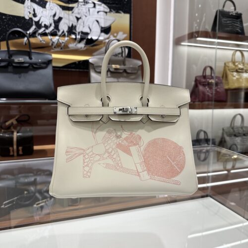 Old Cobbler Factory Birkin in & out Swift Leather White Silver Hardware 25cm Full Handmade