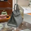 wsxc1784907113416_1 Old Cobbler Factory Birkin Swift Leather 0L Gris Grey Silver Hardware 25cm Full Handmade