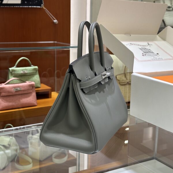 wsxc1784907113416_1 Old Cobbler Factory Birkin Swift Leather 0L Gris Grey Silver Hardware 25cm Full Handmade