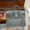 wsxc1784907113416_3 Old Cobbler Factory Birkin Swift Leather 0L Gris Grey Silver Hardware 25cm Full Handmade