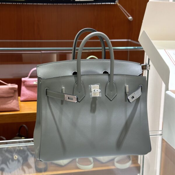 wsxc1784907113416_3 Old Cobbler Factory Birkin Swift Leather 0L Gris Grey Silver Hardware 25cm Full Handmade