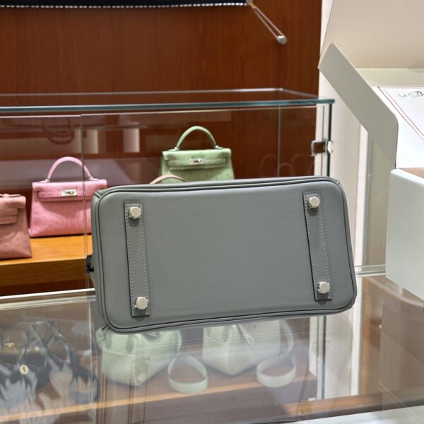 wsxc1784907113416_5 Old Cobbler Factory Birkin Swift Leather 0L Gris Grey Silver Hardware 25cm Full Handmade