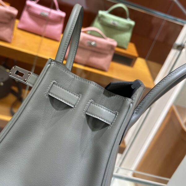 wsxc1784907113416_8 Old Cobbler Factory Birkin Swift Leather 0L Gris Grey Silver Hardware 25cm Full Handmade