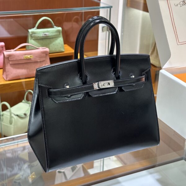 wsxc1785835700014_3 Old Cobbler Factory Birkin Box Calf Leather CK89 Black Side Seam Silver Hardware 25cm Full Handmade