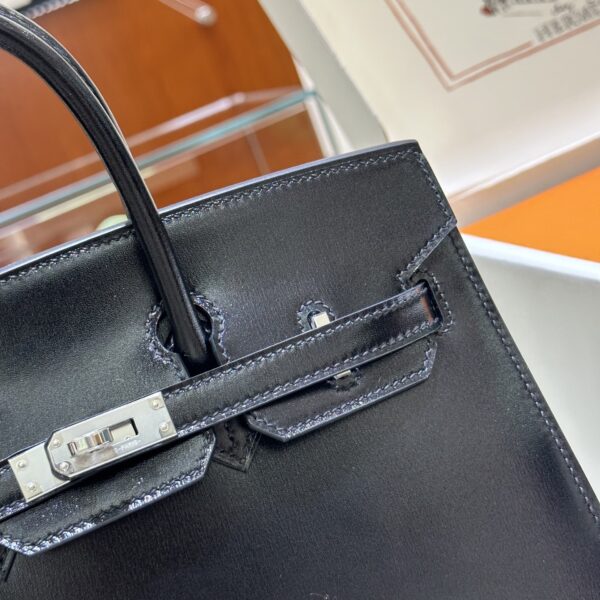 wsxc1785835700014_8 Old Cobbler Factory Birkin Box Calf Leather CK89 Black Side Seam Silver Hardware 25cm Full Handmade