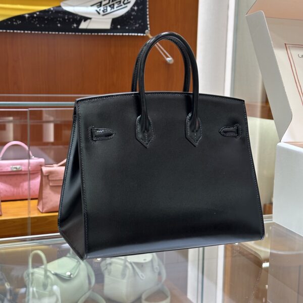 wsxc1785835700015_1 Old Cobbler Factory Birkin Box Calf Leather CK89 Black Side Seam Silver Hardware 25cm Full Handmade