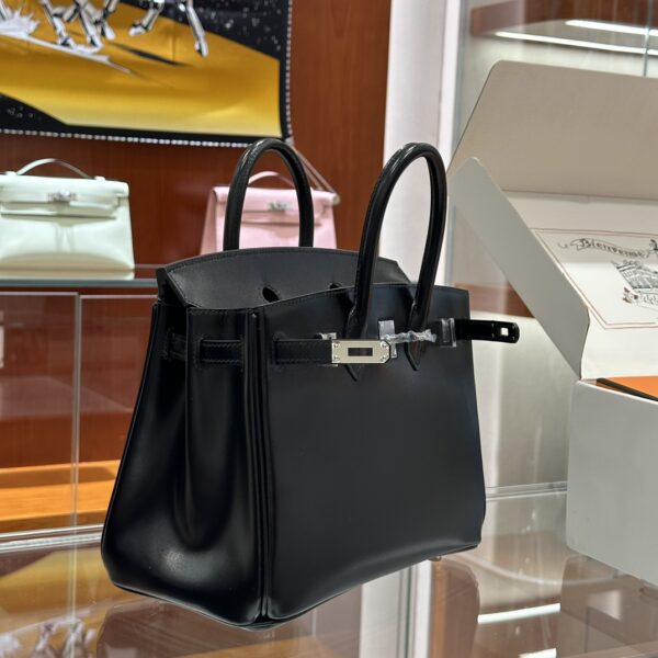 wsxc1785835724671_1 Old Cobbler Factory Birkin Box Calf Leather CK89 Black Inside Seam Silver Hardware 25cm Full Handmade