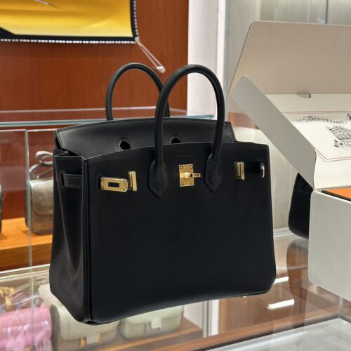Old Cobbler Factory Birkin Vintage Leather CK89 Black Gold Hardware 30cm Full Handmade