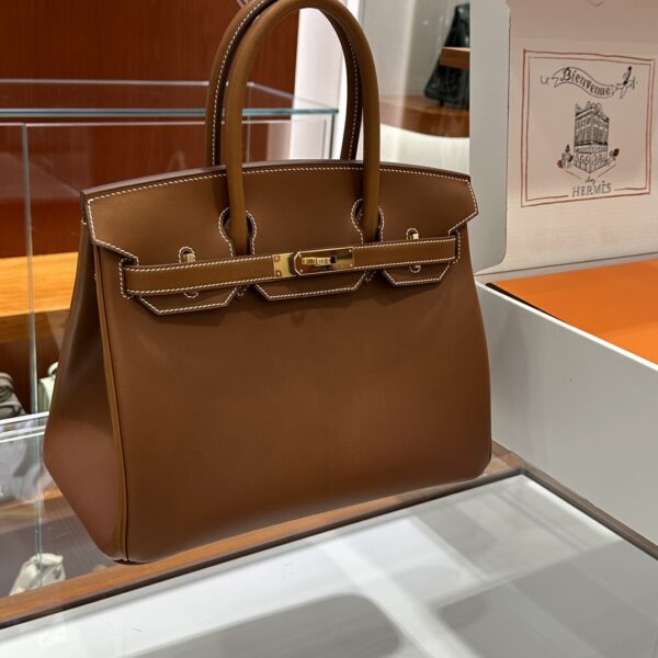 Old Cobbler Factory Birkin Vintage Leather Golden Brown Gold Hardware 30cm Full Handmade