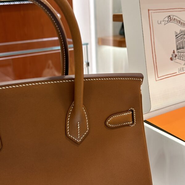 Old Cobbler Factory Birkin Vintage Leather Golden Brown Gold Hardware 30cm Full Handmade