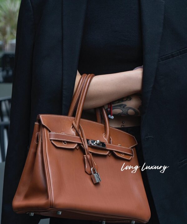Old Cobbler Factory Birkin Vintage Leather Golden Brown Gold Hardware 30cm Full Handmade