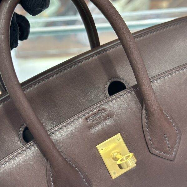 wsxc1785835980431_5 Old Cobbler Factory Birkin Vintage Leather Reddish Brown Gold Hardware 30cm Full Handmade