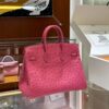 wsxc1785836024407_2 Old Cobbler Factory Birkin Ostrich Leather E5 Candy Pink Silver Hardware 25cm Full Handmade