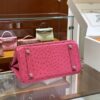 wsxc1785836024407_5 Old Cobbler Factory Birkin Ostrich Leather E5 Candy Pink Silver Hardware 25cm Full Handmade