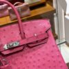 wsxc1785836024407_6 Old Cobbler Factory Birkin Ostrich Leather E5 Candy Pink Silver Hardware 25cm Full Handmade