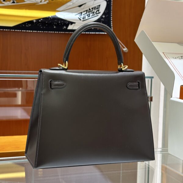 Old Cobbler Factory Kelly Box Calf Leather CK46 Ebony Color Gold Hardware 25cm Full Handmade