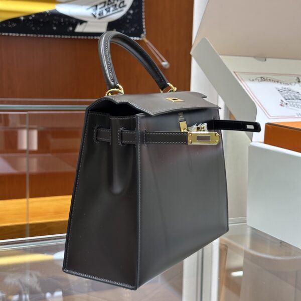Old Cobbler Factory Kelly Box Calf Leather CK46 Ebony Color Gold Hardware 25cm Full Handmade