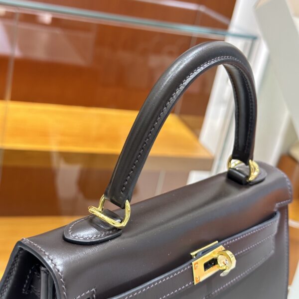 Old Cobbler Factory Kelly Box Calf Leather CK46 Ebony Color Gold Hardware 25cm Full Handmade