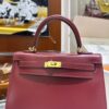 Old Cobbler Factory Kelly Box Calf Leather CK55 Bordeaux Red Gold Hardware 25cm Full Handmade