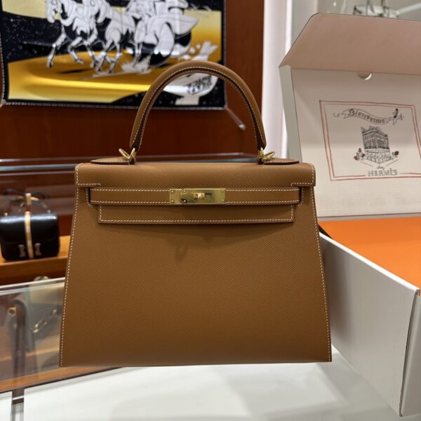 wsxc1787763470047_0 Old Cobbler Kelly Epsom Leather Golden Brown Gold Hardware 28cm Full Handmade