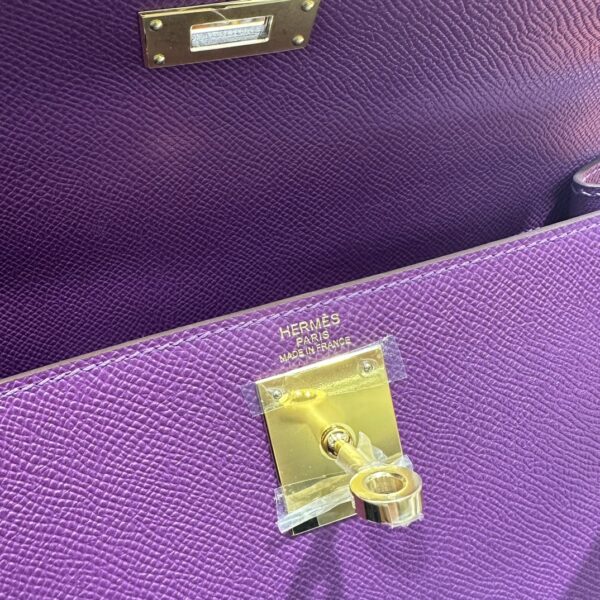 wsxc1787763489279_6 Old Cobbler Kelly Epsom Leather Anemone Purple Gold Hardware 28cm Full Handmade
