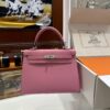 Old Cobbler Kelly Epsom Leather Sakura Pink Silver Hardware 25cm Full Handmade
