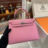 Old Cobbler Kelly Epsom Leather Sakura Pink Silver Hardware 25cm Full Handmade