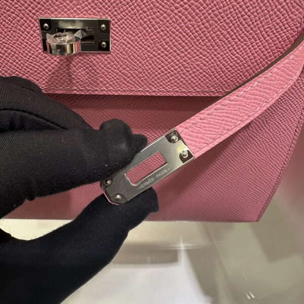 Old Cobbler Kelly Epsom Leather Sakura Pink Silver Hardware 25cm Full Handmade