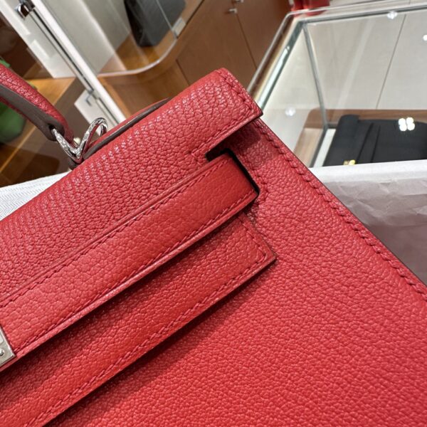 wsxc1790587069228_8 Old Cobbler Kelly Chevre Leather Q5 Chinese Red Silver Hardware 28cm Full Handmade