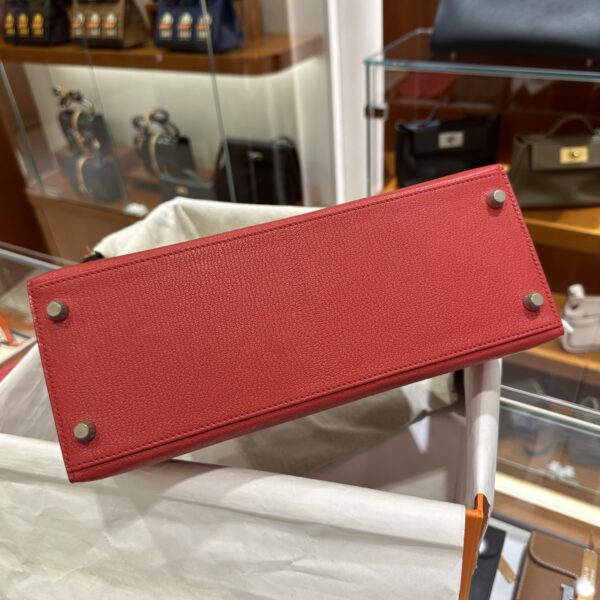 wsxc1790587069229_2 Old Cobbler Kelly Chevre Leather Q5 Chinese Red Silver Hardware 28cm Full Handmade