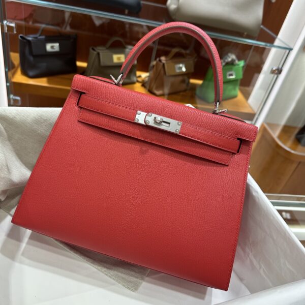 wsxc1790587069229_3 Old Cobbler Kelly Chevre Leather Q5 Chinese Red Silver Hardware 28cm Full Handmade