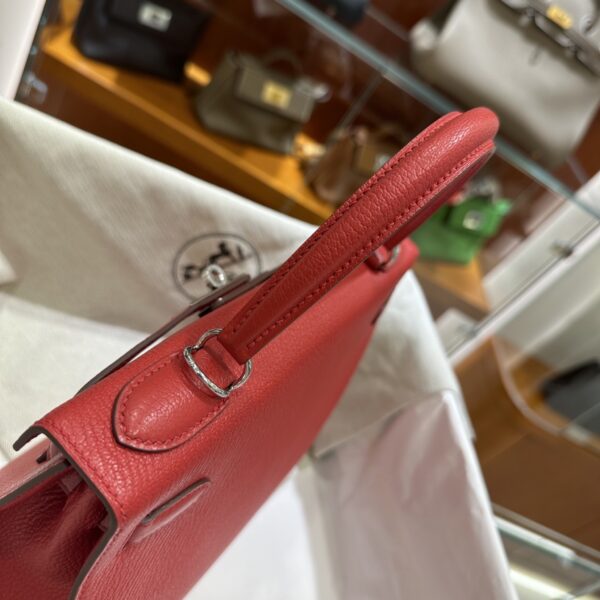 wsxc1790587069229_6 Old Cobbler Kelly Chevre Leather Q5 Chinese Red Silver Hardware 28cm Full Handmade