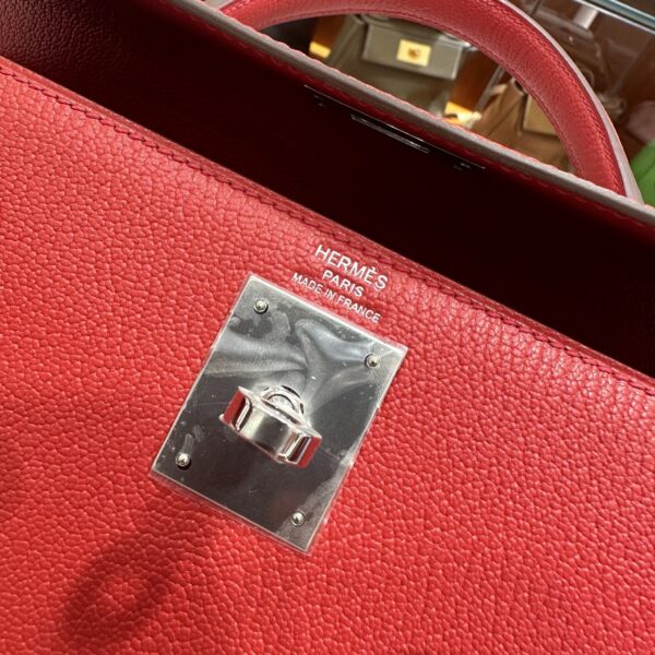 wsxc1790587069561_15 Old Cobbler Kelly Chevre Leather Q5 Chinese Red Silver Hardware 28cm Full Handmade