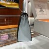 Old Cobbler Kelly Chevre Leather Black & Light Blue Silver Hardware 25cm Full Handmade