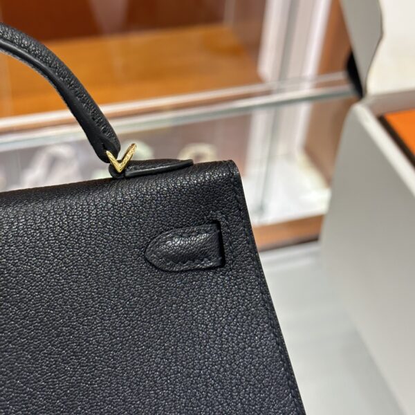 wsxc1790587126943_4 Old Cobbler Mini Kelly Chevre Leather CK89 Black Gold Hardware 19cm Full Handmade