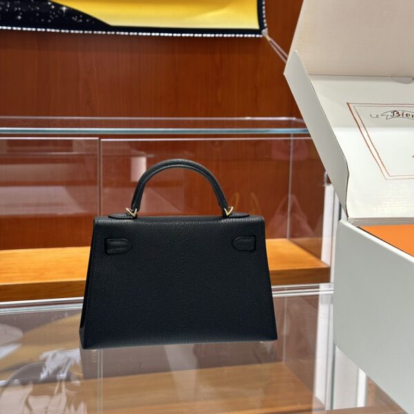 wsxc1790587126943_5 Old Cobbler Mini Kelly Chevre Leather CK89 Black Gold Hardware 19cm Full Handmade