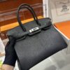 wsxc1790587151773_2 Old Cobbler Birkin Chevre Leather CK89 Black & Blue Silver Hardware 30cm Full Handmade