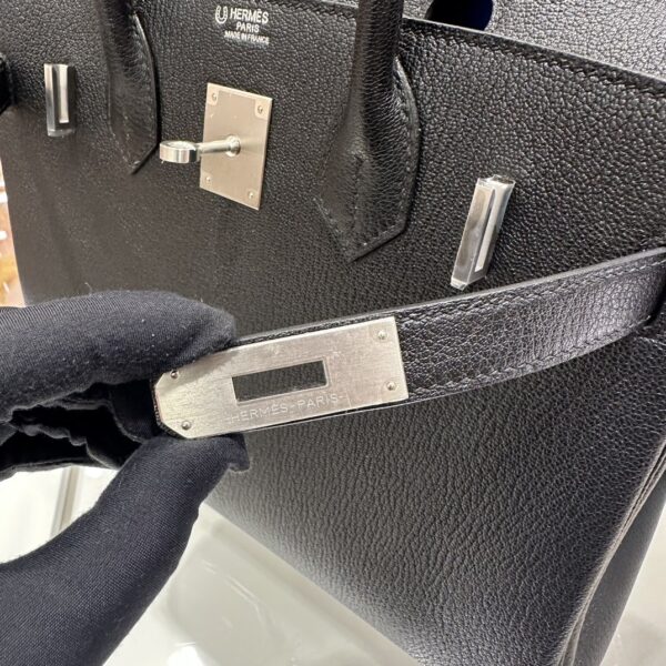 wsxc1790587151773_5 Old Cobbler Birkin Chevre Leather CK89 Black & Blue Silver Hardware 30cm Full Handmade