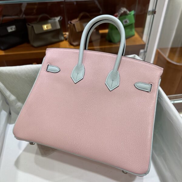 wsxc1790587176292_10 Old Cobbler Birkin Chevre Leather Sakura Pink & Light Blue Silver Hardware 25cm Full Handmade