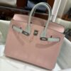 wsxc1790587176292_11 Old Cobbler Birkin Chevre Leather Sakura Pink & Light Blue Silver Hardware 25cm Full Handmade