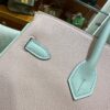 wsxc1790587176618_17 Old Cobbler Birkin Chevre Leather Sakura Pink & Light Blue Silver Hardware 25cm Full Handmade
