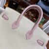 wsxc1790587202813_7 Old Cobbler Birkin Chevre Leather Cream White & Sakura Pink Silver Hardware 25cm Full Handmade